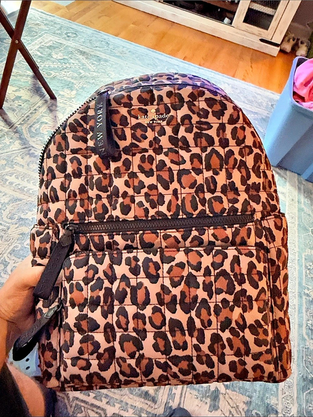 kate spade new york Camden Spotted Leopard Quilted Nylon Backpack Camden